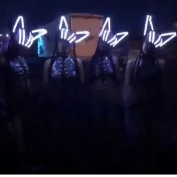 Косплей Сексуальная вечеринка светодиодный светящийся бар с кошачьими ушками костюмы gogo светоотражающий костюм ds