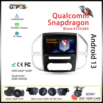Qualcomm Android Для Mercedes Benz Vito 3 2014-2020 Мультимедийный Автомобильный Плеер Авторадио GPS Видеонавигация BT HDR QLED Экран Приборная панель