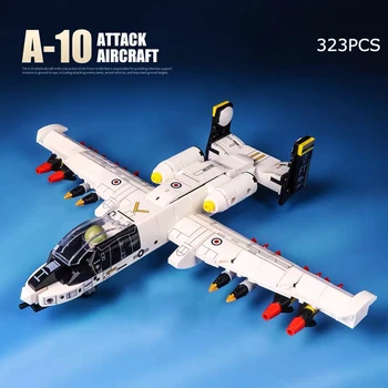 Строительный блок боевого истребителя A10, модель самолета военно-воздушных сил, Набор кирпичей, Игрушки-солдатики WW2, подарок ребенку на День рождения