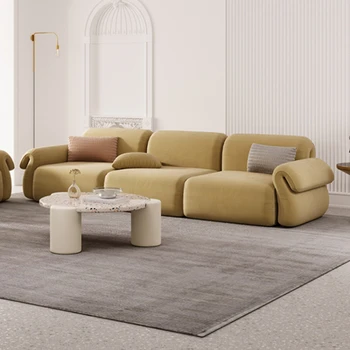 Тканевый диван, небольшой размер, для трех или четырех человек, прямой бархатный диван на подкладке
