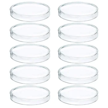 10 Шт Одноразовые чашки Петри грибы Лабораторные тарелки Лоток для культивирования с крышкой Пластиковая посуда Крышки для химии
