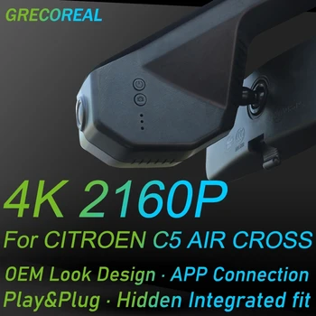 Grecoreal Автомобильная Видеорегистратор Передняя Задняя Двойная Приборная Камера 4K Wifi Dash Cam Автомобильный Видеорегистратор для Citroen C5 Aircross Air Cross 2022 2021 2020 2019