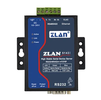 Высокопроизводительный, высокостабильный изолирующий сервер последовательных устройств / шлюз Modbus, флагманский продукт ZLAN5143I