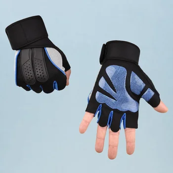 1 пара мужских перчаток для фитнеса в тренажерном зале, противоскользящие, для поднятия тяжестей, короткие запястья для тренировок по бодибилдингу (размер M)