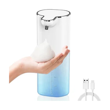 Автоматический дозатор жидкого мыла, 13,5 унций / 400 мл, настенный дозатор мыла, перезаряжаемый через USB, бесконтактное мыло для рук и посуды A