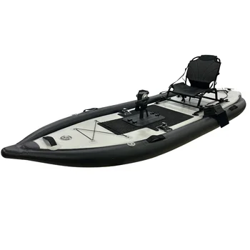 Новый надувной педальный катер для рыбалки черного цвета Каяк Водный велосипед Понтонная лодка с педальным приводом