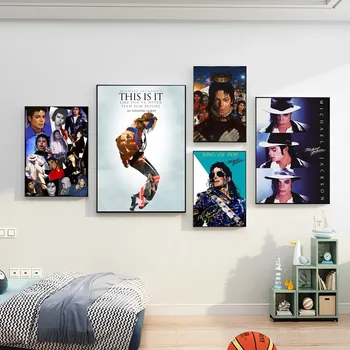 Музыканты и певцы, Плакат Майкла Джексона, Самоклеящийся Художественный плакат, Ретро Наклейка из Крафт-бумаги, сделай САМ, Комната, Бар, Кафе, Винтаж