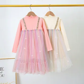 Бальное платье для маленьких девочек, детские платья для малышей, костюм с длинными рукавами, весна-осень 2023, детская одежда от 2 до 10 лет, платье принцессы