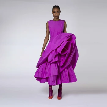 Выпускные платья с оборками длиной до щиколоток, модные выпускные платья новейшего дизайна, вечернее платье с цветочным рисунком, фиолетовое платье с открытой спиной, вечернее платье