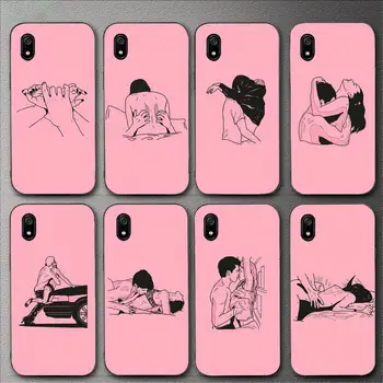 Розовый Минималистичный Линейный Сексуальный Чехол Для Телефона Xiaomi9 10 11PRO LITE Redmi NOTE7 8 9 10A PRO K40 Poco3 Shell
