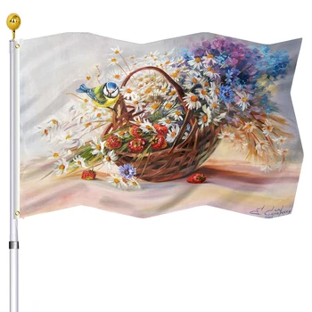 Весенне-летний Цветочный флаг, Маргаритка, Цветочный двор, декор для птиц, дом Внутри снаружи, Декоративный флаг с латунными втулками для женщин и мужчин