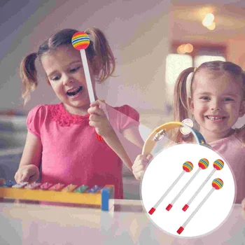 Барабанная палочка из фетра с леденцом, детские Ударные Барабанные палочки с пенопластовой головкой, Ударные палочки для детей, Музыкальные инструменты, Барабаны, Малые барабаны