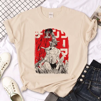 Мужская футболка с бензопилой, женская футболка с аниме-комиксами, одежда для девочек 2000-х годов