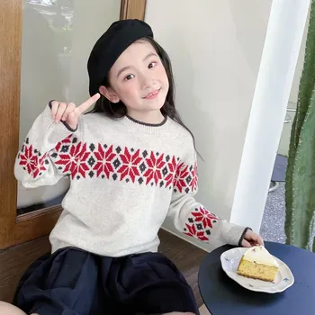 детская одежда, топы для девочек, свитера с длинными рукавами для мальчиков, 100% шерстяной высококачественный пуловер, свитер