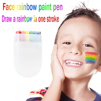 Специальная ручка в стиле фестивальной вечеринки, 6-цветное радужное покрытие, флуоресцентная ручка, детские канцелярские принадлежности
