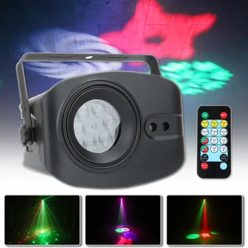 YUER LED RGBW 48 с лазерным лучом и музыкальным пультом дистанционного управления для дискотеки, вечеринки в помещении, освещения сцены Dj-дискотеки