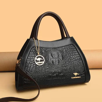 Высококачественная женская сумка с крокодиловым узором 2023 года, модная дизайнерская сумка через плечо, кошелек, модная кожаная сумка большой емкости.