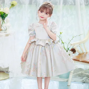 Детское бальное платье принцессы для девочек, элегантные свадебные платья, детский день рождения, крещение, Vestidos y1013