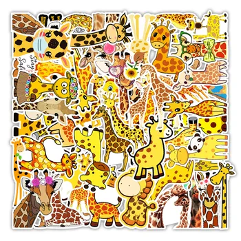 50 шт./упак. Водонепроницаемые декоративные наклейки с изображением Мультяшного Жирафа