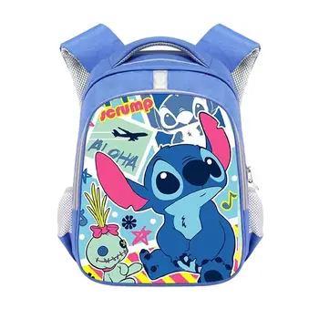 14-16-дюймовый рюкзак с 3D-принтом аниме Disney Stitch Для девочек и мальчиков, Детская школьная сумка, Мультяшный рюкзак для детского сада, подарок