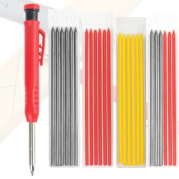 Твердый плотницкий механический карандаш для деревообработки, строительный маркер для глубоких отверстий, Плотницкий карандаш с длинной головкой, Канцелярские принадлежности