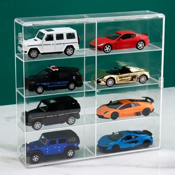 Акриловая витрина Совместима с 8 слотами Витрина для литых игрушечных машинок, стоящих в офисе и доме