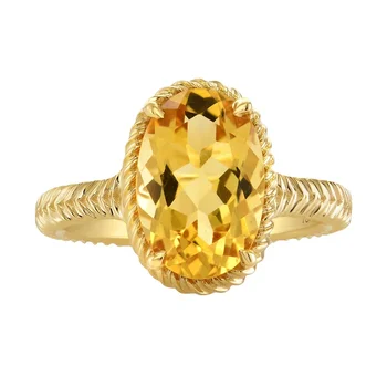 Новинка в дизайне, серебряные, позолоченные, инкрустированные овальными желтыми бриллиантами женские кольца для женщин, сверкающие роскошные ювелирные изделия высокого качества