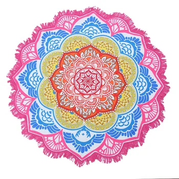 Новый дизайн с различным рисунком печати Круглый коврик для йоги на открытом воздухе одеяло с кисточкой