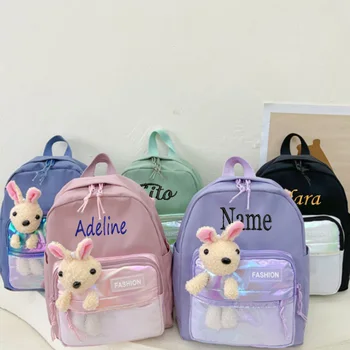 Мультяшный детский рюкзак, персонализированный милый кролик, детский рюкзак для детского сада, рюкзак для начальной школы, дорожная сумка
