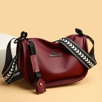 Высококачественные сумки через плечо из мягкой кожи для женщин, роскошная дизайнерская женская сумка-мессенджер 2023 года, модные кошельки и сумочки