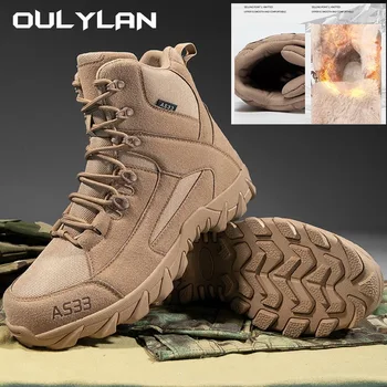 Армейские ботинки в стиле милитари для мужчин и женщин, тактические ботинки, зимние теплые зимние ботинки для кемпинга, модные армейские кроссовки для пешего туризма в пустыне