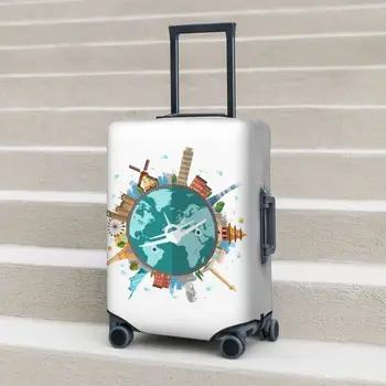 Мировые достопримечательности, чехол для чемодана, Графическая графика, Полезная защита для бизнеса, чехол для багажа, Отпуск