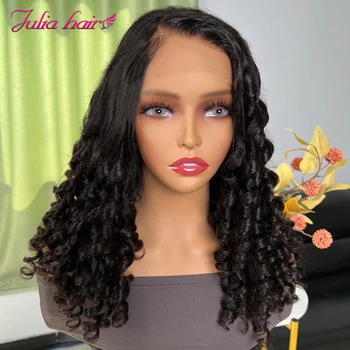 Julia Hair Funmi Упругий Кудрявый парик с кружевом спереди, 150% Бразильский парик с высокой волной, 14-28 дюймов, Парики из натуральных человеческих волос для женщин