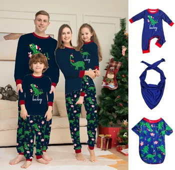 2023 Рождественские пижамы Семейная одежда Семейный Рождественский Пижамный комплект Олень Мать Дети Взрослый Ребенок Рождественские Семейные комплекты