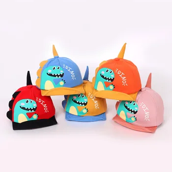 Милая детская бейсболка с динозавром из мультфильма с буквенным принтом для маленьких мальчиков и девочек, шляпа для малышей, пляжная кепка от солнца на открытом воздухе