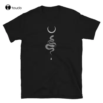 Оккультная готика, Лунная змея, гранж, сатана, дьявол, Черная ведьма, футболка в стиле панк, футболка на заказ для подростков, унисекс, унисекс