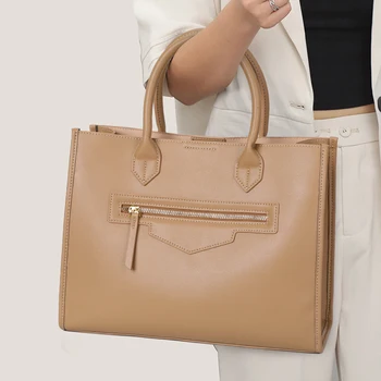 Женская сумка Большая вместительная женская сумка из натуральной кожи для пригородных поездок, женская сумка премиум-класса, новинка 2023 года, сумка-тоут через плечо