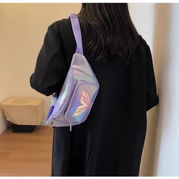 Новая женская сумка через плечо с рисунком из мультфильма для девочек, лазерная сумка через плечо