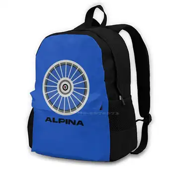 Alpina Wheel Рюкзак с 3D принтом, повседневная сумка Alpina Front Rear Wheel, синий, черный, темно-серый, светло-серый, красный, немецкий, 3 Три