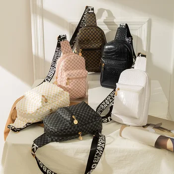 Модная нагрудная сумка из искусственной кожи, многофункциональная сумка через плечо в минималистичном стиле, водонепроницаемая и легкая спортивная сумка через плечо