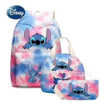 Disney Stitch, Новый детский школьный ранец, модный детский рюкзак класса люкс, Мультяшный Многофункциональный школьный ранец из 3 предметов
