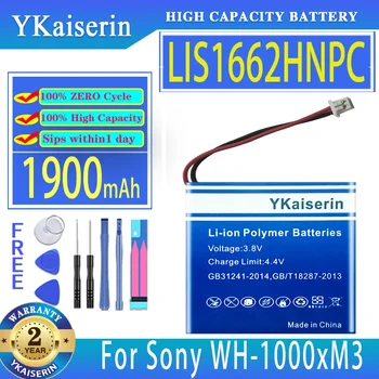 YKaiserin Аккумулятор LIS1662HNPC SP 624038 (WH-1000xM3) 1900 мАч Для Sony WH-CH710N/B WH-XB900 WH-XB900N/XB910 WH1000xM3 WH-1000MX4