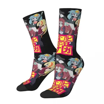 Хип-хоп винтажные компрессионные носки Happy Girls Crazy для мужчин унисекс ZOMBIE LAND SAGA в уличном стиле с забавным принтом Crew Sock