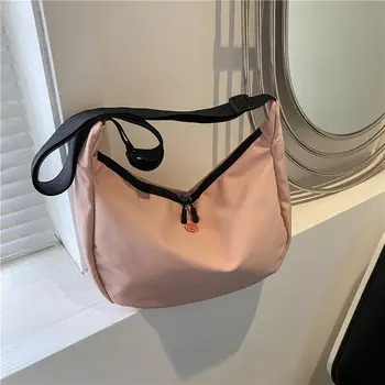 Женская сумка Простые бродяги, нейлоновая повседневная однотонная мягкая сумка на молнии, сумочка, кошелек, маленькая свежая сумка для девочек, универсальная сумка в стиле Харадзюку