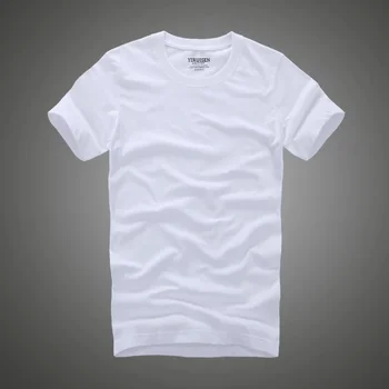 B8643 хлопковая однотонная футболка мужская с коротким рукавом camiseta