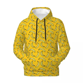 Желтые толстовки с банановой уличной одеждой, Зимние толстовки с фруктовым принтом y2k, Милый пуловер с капюшоном, повседневный дизайн оверсайз, бархатные теплые кофты