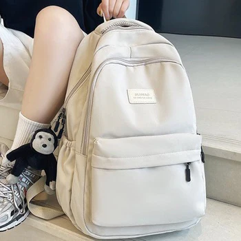 Женский рюкзак, однотонная женская повседневная дорожная сумка с несколькими карманами, высококачественный школьный ранец для девочки-подростка, рюкзак для книг