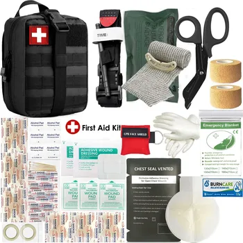 Тактическая аптечка первой помощи походное снаряжение полный комплект с сумкой Molle нагрудный уплотнитель аксессуары для неотложной медицинской помощи жгут