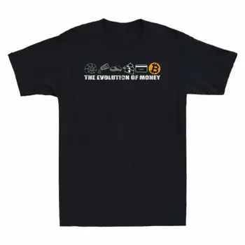Винтажная мужская футболка The Evolution of Money BTC currency, черная футболка
