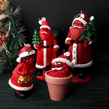 Новейшая силиконовая форма для свечей Санта-Клауса, сделай САМ Рождественский инструмент для мыла с ароматом Отца, декор для дома, статуя из гипсовой смолы, поделки
